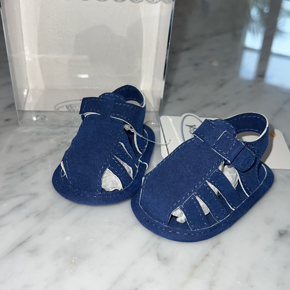 New Baby Mayoral Faux Leather Blue Sandals